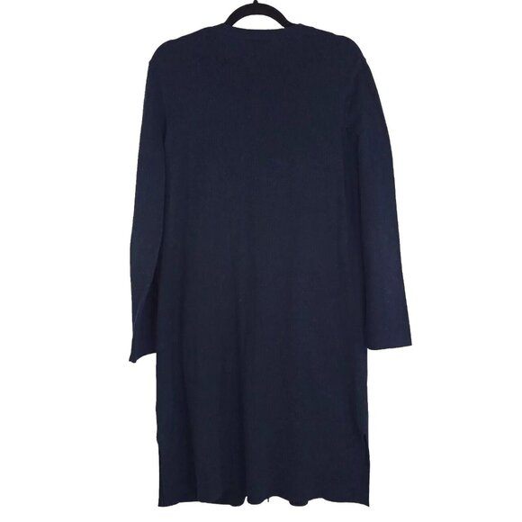 *SOLD* J Jill Womens Cardigan Sweater Size M 100% Cotton Blue Duster Long Sleeve - Picture 2 of 7